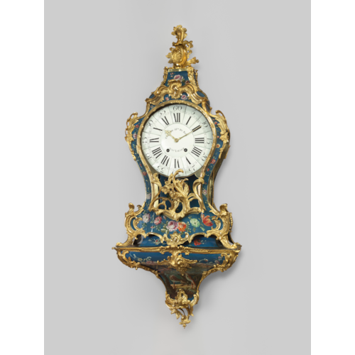 Blue European lacquer wall-clock Louis XV
